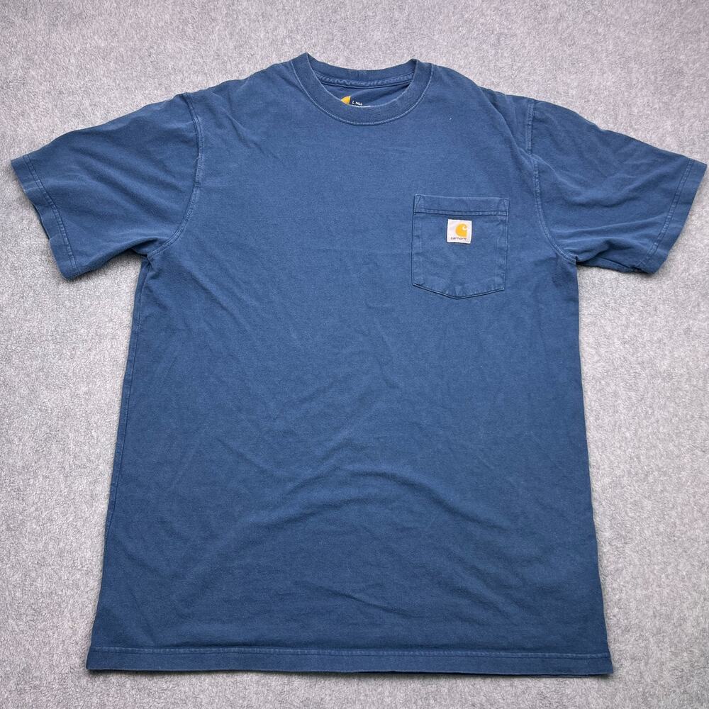 carhartt‎ t-shirt blue original fit crew neck pocket large tall